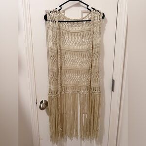 Elegant Cream Macramé Vest